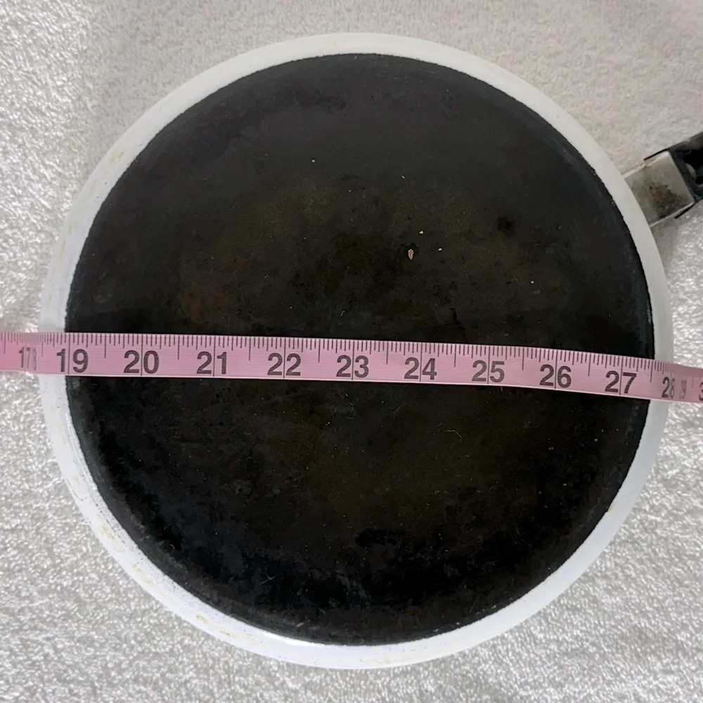 Vintage  Enamelware Crazy Flower Skillet Frying Pan With Lid Cottagecore - Picture 16 of 16